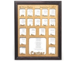 Prek - 12Th Grade School Years Birth Thru Picture Frame Personalized With Name 11x14 Cherry Frame, Back To Days - thumbnail 1