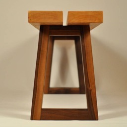 Trapezoid Modern Wood Bench - thumbnail 2