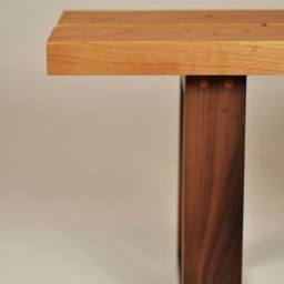 Trapezoid Modern Wood Bench - thumbnail 3