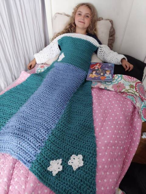 Crocheted Princess Dress Blanket Custom Colors, Infant To Plus Size - image 1