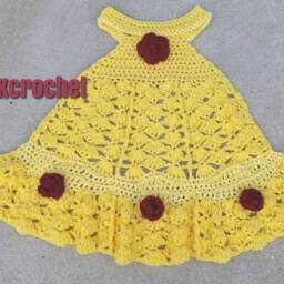 Crocheted Princess Dress Blanket Custom Colors, Infant To Plus Size - thumbnail 3