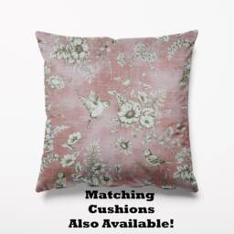 Pink Bird Lampshade 20cm 25cm 30cm 35cm 40cm Drum Lamp Shade - Vintage Birds Shade, Dusky Pink, Handmade Home Decor Ceiling Table - thumbnail 4