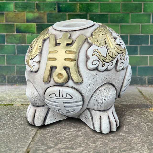 Concrete Lucky Toad Sculpture Handcrafted Aroma Lamp Statue Feng Shui Oil Burner Figurine Stone Money Frog Home Decor Zen Art Ornament Gift - image 1