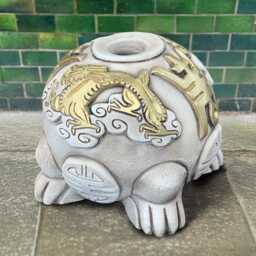 Concrete Lucky Toad Sculpture Handcrafted Aroma Lamp Statue Feng Shui Oil Burner Figurine Stone Money Frog Home Decor Zen Art Ornament Gift - thumbnail 3