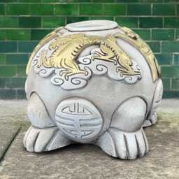 Concrete Lucky Toad Sculpture Handcrafted Aroma Lamp Statue Feng Shui Oil Burner Figurine Stone Money Frog Home Decor Zen Art Ornament Gift - thumbnail 4