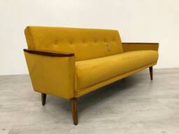Danish Vintage Model 55 Velvet Mid Century 50S 60S 3 Seat Lounge Sofa Saffron