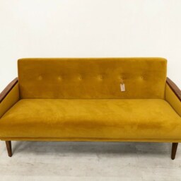 Danish Vintage Model 55 Velvet Mid Century 50S 60S 3 Seat Lounge Sofa Saffron - thumbnail 3