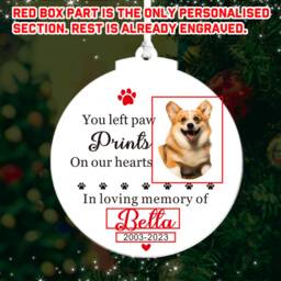 Personalised Dog Memorial Christmas Tree Decorations Pet Baubles Gifts Custom Clear Acrylic Hanging Xmas Bereavement - thumbnail 4
