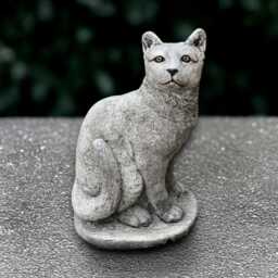 Concrete Cat Sculpture Stone Kitty Figurine Outdoor Kitten Statue Cement Pet Decoration Handmade Ornament Cat Lover Gift Yard Art - thumbnail 2