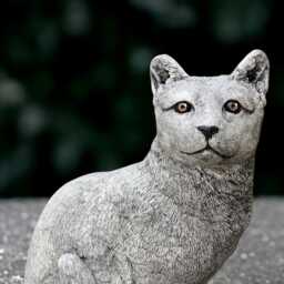 Concrete Cat Sculpture Stone Kitty Figurine Outdoor Kitten Statue Cement Pet Decoration Handmade Ornament Cat Lover Gift Yard Art - thumbnail 3