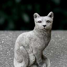 Concrete Cat Sculpture Stone Kitty Figurine Outdoor Kitten Statue Cement Pet Decoration Handmade Ornament Cat Lover Gift Yard Art - thumbnail 4