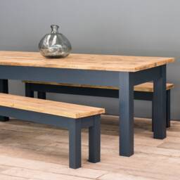 Dairy Dining Table With Benches - Rustic Handmade Made in The UK - thumbnail 3