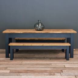Dairy Dining Table With Benches - Rustic Handmade Made in The UK - thumbnail 2