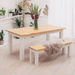 Dairy Dining Table With Benches - Rustic Handmade Made in The UK - thumbnail 1
