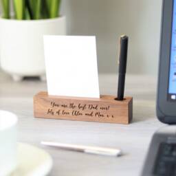 Personalised Walnut Pen Holder With Photo Engraved Desk Organiser - thumbnail 2