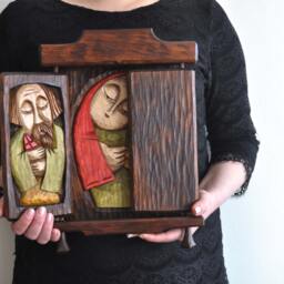Triptych Carved Sculpture - thumbnail 2