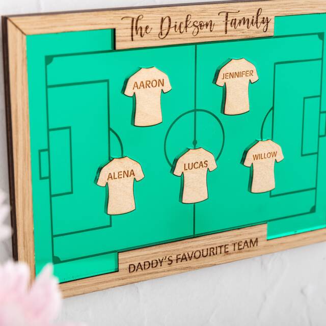 Personalised Family Football Team Plaque, Gift, Dads Dream Team, Gift For Football Lover, Fathers Day Gift From - image 1