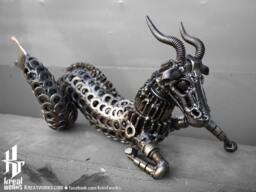 Recycled Metal Capricorn - Small Item - Zodiac Astrology Sign Sea-Goat December January Earth - thumbnail 1