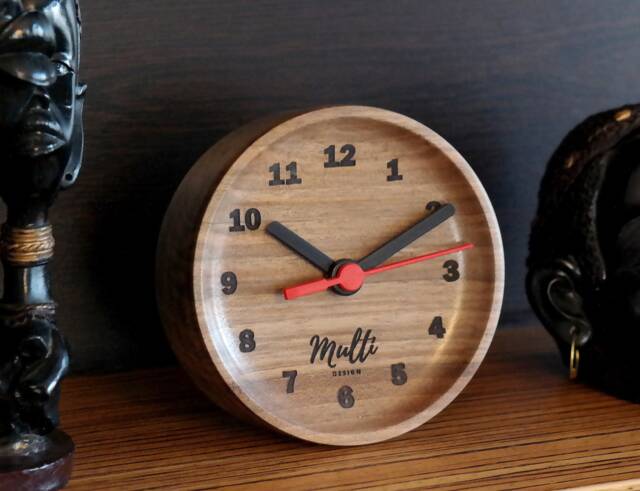 Handmade Walnut Wood Desk Clock Silent Analog Design - image 1