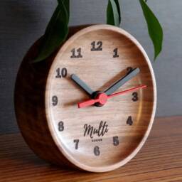 Handmade Walnut Wood Desk Clock Silent Analog Design - thumbnail 4