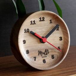 Handmade Walnut Wood Desk Clock Silent Analog Design - thumbnail 3