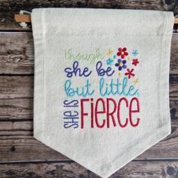 Embroidered Nursery Pennant Flag She Is Fierce Girls Room Decor - thumbnail 3