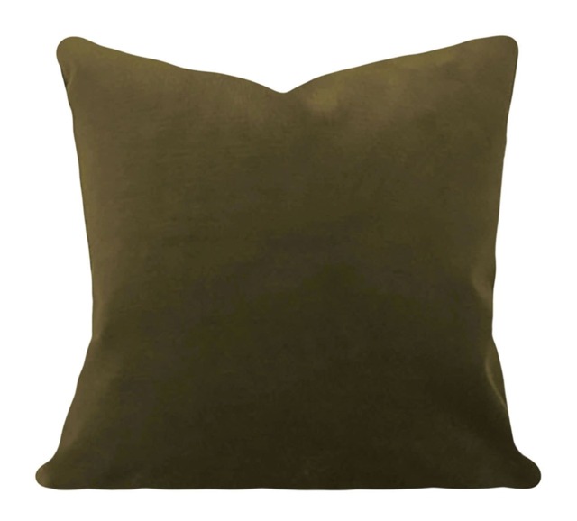 Olive Green Velvet Pillow Cover Upholstery Weight Decorative