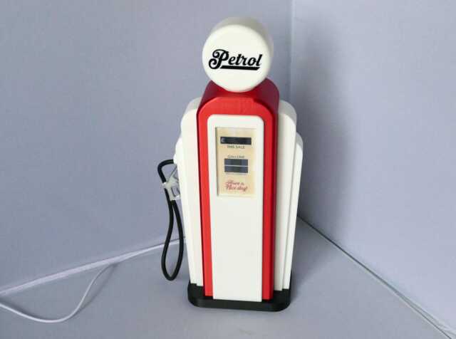 Retro Inspired Petrol Pump Led Light - Vintage Themed Custom 3D Printed Model - image 1