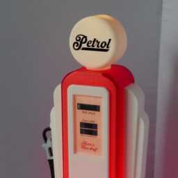 Retro Inspired Petrol Pump Led Light - Vintage Themed Custom 3D Printed Model - thumbnail 4