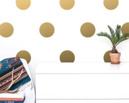 Large Polka Dot Wall Decals - Gold Confetti Decal Set Unique Vinyl Decals, Big Dots, Circle Modern - thumbnail 1