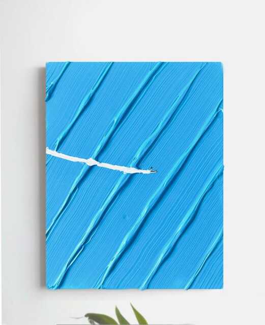 Surf Painting Blue Summer Wall Art Customisable Gift Spring Sports Textured Impasto - image 1