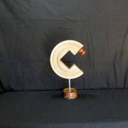 Sculpture Art Lathe Turned Circle Square Sphere Arrow Small Freestanding Wood Wooden Carved - thumbnail 4