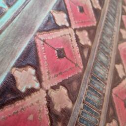 Counter Stool/Bar Genuine Leather Aztec Embossed - Various Seat Heights - Sold Individually V2 Fp - thumbnail 4