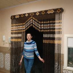Handmade Wooden Beaded Door Curtain Boho Decor - thumbnail 3