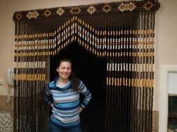 Handmade Wooden Beaded Door Curtain Boho Decor