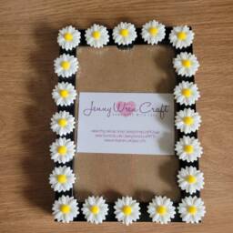 White Daisy Resin Flatback Photo Frame 4 X 6 Inches - thumbnail 3