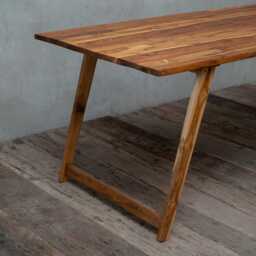 Reclaimed Teak Wood Dining Table Rustic Kitchen Table With Tapered Legs - thumbnail 4
