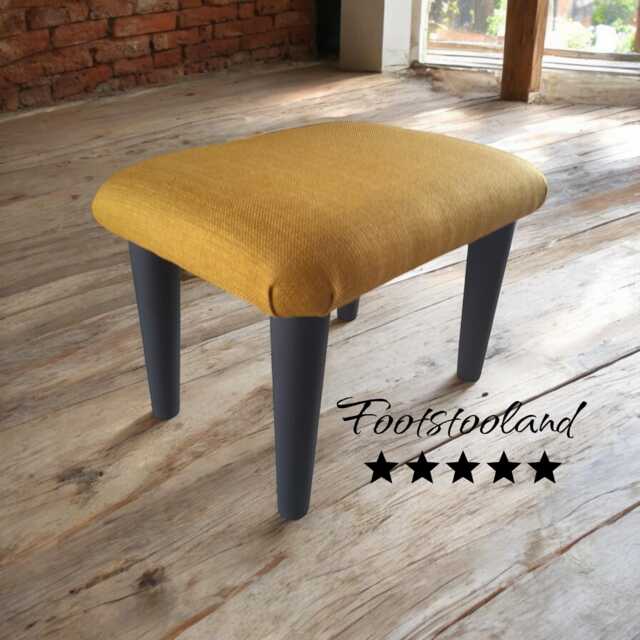 Handmade Upholstered Footstool Ottoman Small Solid Stool, Up 26 cm Tall - image 1