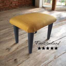 Handmade Upholstered Footstool Ottoman Small Solid Stool, Up 26 cm Tall - thumbnail 1