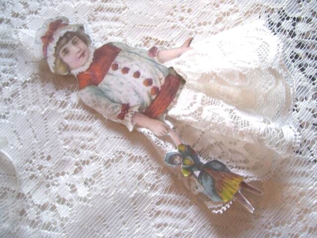 Winter Decorative Pendant, Vintage, Handmade, Made Of Paper & Lace - image 1