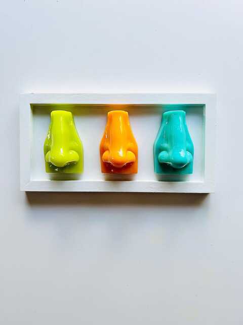 Rainbow Nose Wall Art Sculpture/ Pop Art/ Resin Dopamine Decor/ Kitschy/ Glitter - image 1