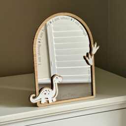 Personalised Affirmation Mirror With Dinosaur Design For Child's Bedroom