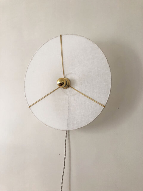 Luminous Nomadic Wall Light in Off-White Linen Veil D.40 cm Luna - Fixed Version On Request - image 1