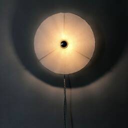 Luminous Nomadic Wall Light in Off-White Linen Veil D.40 cm Luna - Fixed Version On Request - thumbnail 2
