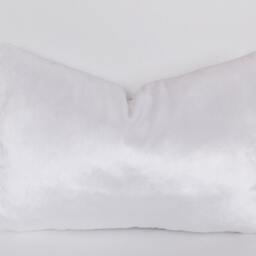 White Velvet Lumbar Pillow Cover Decorative Throw Pillow, All Sizes - thumbnail 2