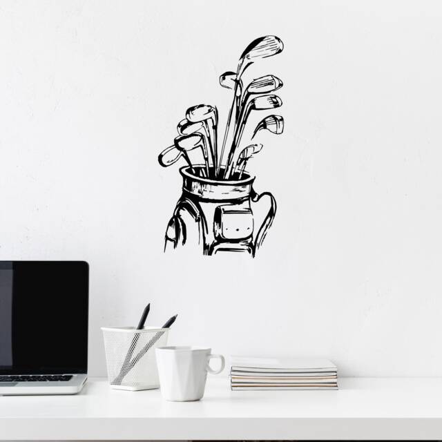 Golf Vinyl Wall Decal, Clubs Sticker Sports Art Golfer Gift Office Decor Room - #2911Di - image 1