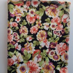 Swaddle Blanket & Newborn Hat Or Headband Set. Girl Take Home Black Floral Baby Shower Gift. Photo Prop - thumbnail 2