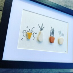 Sea Pottery Flower Wall Art - Framed Botanical Picture Handmade in Cornwall - thumbnail 3