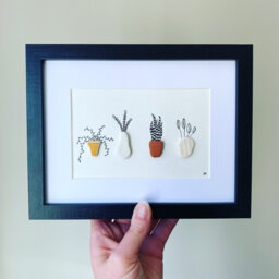 Sea Pottery Flower Wall Art - Framed Botanical Picture Handmade in Cornwall - thumbnail 1