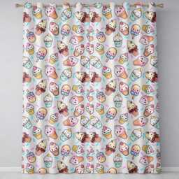 Kawaii Ice Cream Cone Popsicle Sweet Dessert Seamless Pattern Readymade Eyelet Ring Top Thermal 100% Blackout Curtains - thumbnail 2